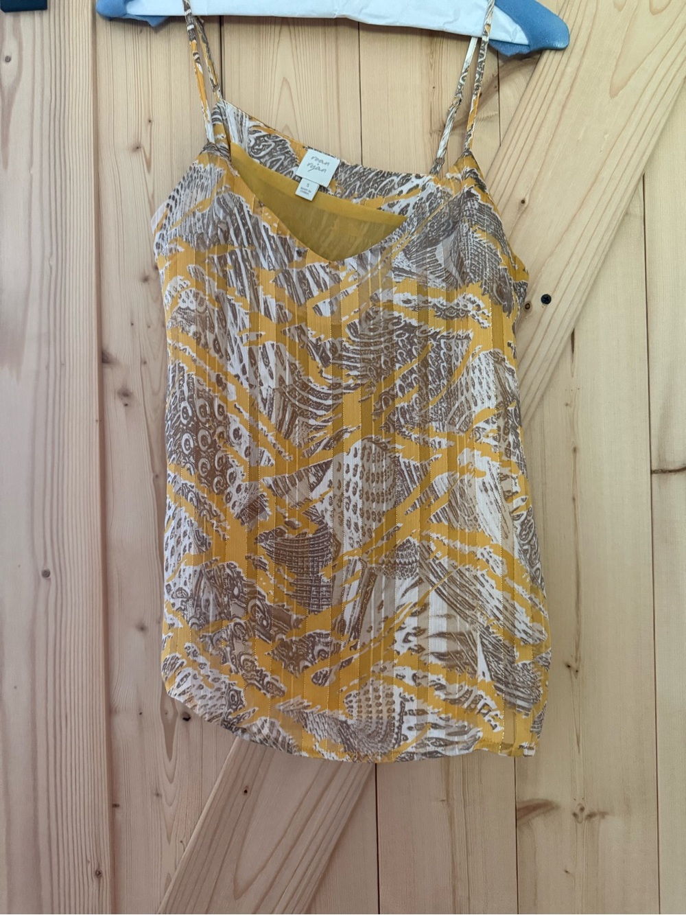 Roan and Ryan Yellow Printed Spaghetti Strap Tank Top -  Women